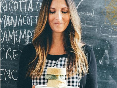 Julie Piatt with some of her cheeses. Julie Piatt, Julia Moskin Mac And Cheese, Cheese Dinner, Book Signing, Vegan Cheese, Nuts, Miami, T Shirts For Women, Cheese