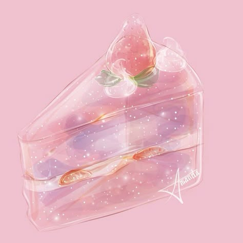 Wallpers Pink, Cute Food Drawings, Cute Food Art, Cute Pastel Wallpaper, Pastel Pink Aesthetic, Cute Kawaii Drawings, Dessin Adorable, Food Drawing, 판타지 아트