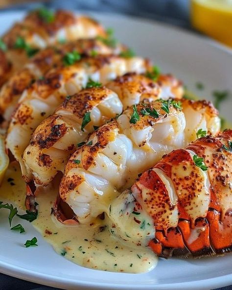 Lobster Christmas Dinner, Lobster Tail Recipe, Lobster Dishes, Lobster Recipes Tail, Lobster Recipes, Food Babe, Food Recepie, Seafood Dinner, Fish Dishes