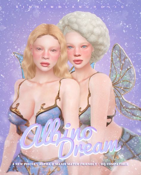 💭 ALBINO DREAM 💭 Set Of Genetics  | sims3melancholic Sims 4 Cassie Euphoria, Sims Hairstyles, Pretty Sims, Skin Overlay, Female Sims, Ts4 Mods, Sims 4 Tattoos, The Sims 4 Skin, Sims Clothes