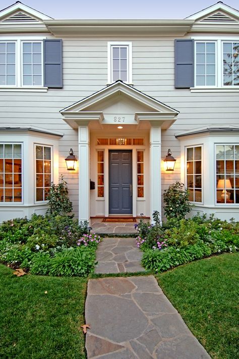 P2 Design, Inc. 2 Bay Windows Front Of House, Colonial Bay Window, Houses With Bay Windows Exterior, Bay Window House Exterior, Remodeling Garage, Brick Paths, Bay Window Exterior, Board House, Exterior House Siding