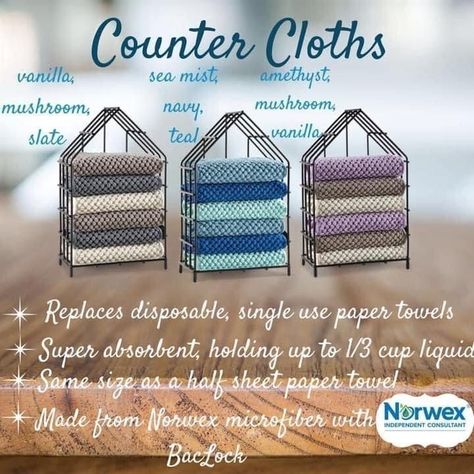 Norwex Kitchen Cloth And Towel, Norwex Tips And Tricks, Norwex Counter Cloths, Norwex Tips, Norwex Products, Norwex Biz, Norwex Party, Norwex Microfiber, Norwex Consultant