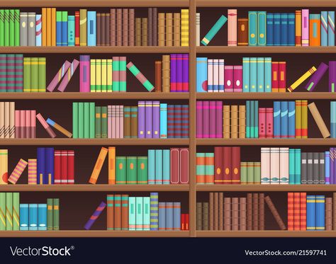 Library book shelf literature books cartoon Vector Image Book Cart, Shelf Book, Bookshelf Art, Physical Chemistry, Book Library, Cartoon Books, Literature Books, Cartoon Background, Biochemistry