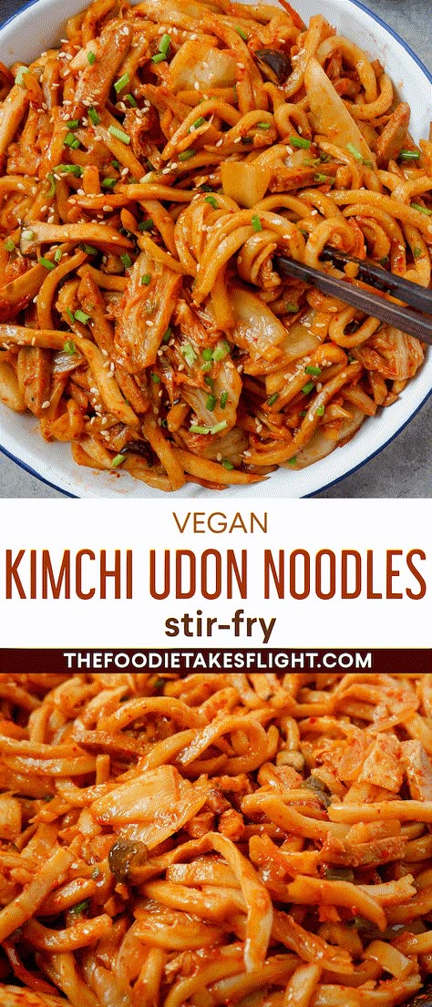 Kimchi Noodles Recipe, How To Use Kimchi In Recipes, Kimchi Noodles Stir Fry, Kimchi Udon Noodles, Things To Eat With Kimchi, Kimchi Noodle Recipe, Kimchi Recipes Dinner, Udon Kimchi, Kimchi Recipe Ideas Dinners