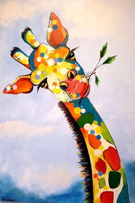 Paintings Of Turtles, Giraffe Painting Acrylic, Abstract Giraffe, Colorful Animal Paintings, Animal Paintings Acrylic, Giraffe Pictures, Giraffe Painting, Abstract Art Painting Techniques, Afrique Art