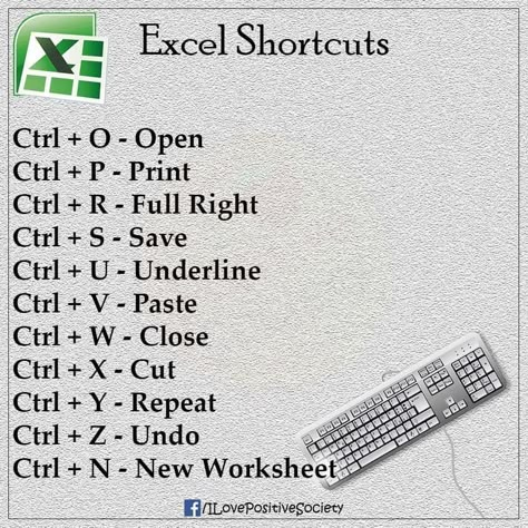 Computer Keyboard Shortcuts, Computer Shortcut Keys, Excel For Beginners, Computer Lessons, Excel Hacks, Microsoft Excel Tutorial, Computer Learning, Typing Skills, Excel Shortcuts