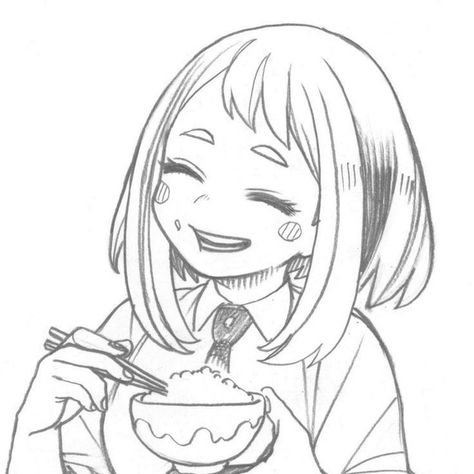 Ochako Official Sketch, Mha Sketches Uraraka, Mha Manga Ochako, Ochako Uraraka Sketch, Ochako Uraraka Manga Panels, Mha Manga Pages, Mha Uraraka Manga, Mha Manga Art, Ochako Manga Icon