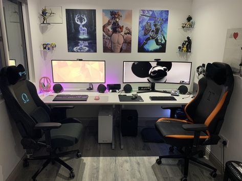 https://ift.tt/2DKYz6G His and Hers Battlestations are finally complete! I work most evenings so having company out here is going to be awesome! His And Hers Setup, His And Hers Battlestations, His And Hers Desk Setup, Couple Computer Setup, Couples Gaming Set Up, Gaming Room 2 People, Dual Gaming Setup Couple, Gaming Room Couple, His And Hers Desk