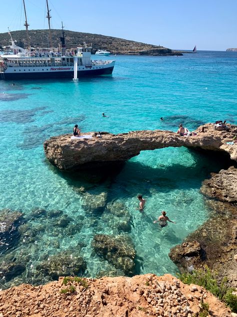 Malta Bugibba, Blue Lagoon Malta, Malta Aesthetic, Lagoon Beach, Malta Beaches, Southern Europe, Dream Holiday, Vacation Places, Summer Dream