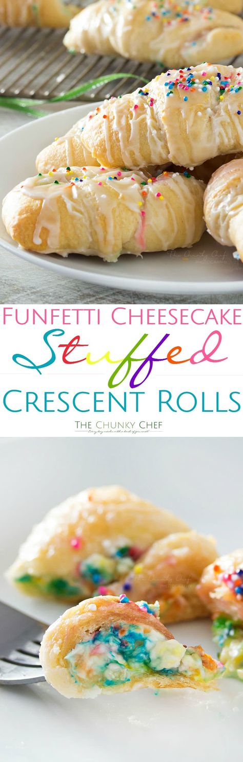 Cheesecake Crescent Rolls, Funfetti Cheesecake, Dessert Aux Fruits, Crescent Roll Recipes, Vanilla Glaze, Crescent Roll, Dessert Dips, Oreo Dessert, Crescent Rolls