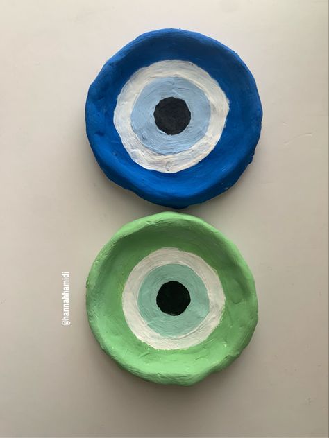 Eye Clay Tray, Evil Eye Clay, Eye Clay, Clay Tray, Eye Green, Sculpture Art Clay, Tanah Liat, Clay Diy Projects, Clay Crafts Air Dry