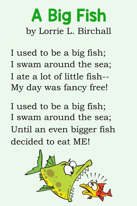 A short funny poem about a fish. Easy Poems For Kids, Simple Poems For Kids, Funny Poems For Kids, Memory Poems, Silly Poems, Poetry Terms, Preschool Poems, English Poems For Kids, Poems For Children