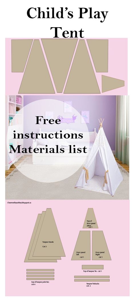 childs Teepee free instructions | Charmed By Ashley Teepee Diy, Teepee Tutorial, Diy Kids Teepee, Fabric Teepee, Teepee Pattern, Diy Teepee Tent, Diy Kids Tent, Diy Teepee, Hostess Cupcakes