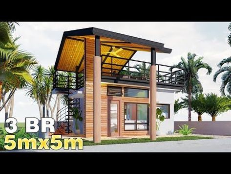 House With Deck On Roof, Small House With Deck, Roof Deck House Design, 5x5m House Plan, Roofdeck House Design Philippines, 2 Storey House Design With Roof Deck, Small House Design With Rooftop, 90 Sqm House Design, 50 Sqm House Design 2 Storey