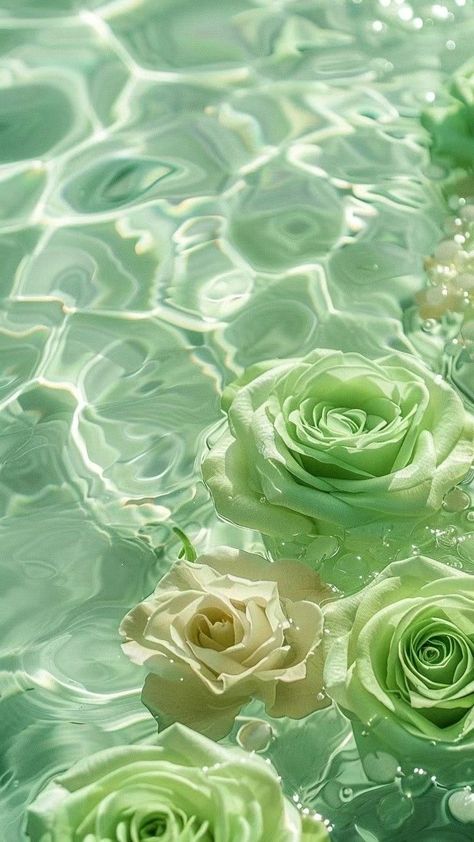 Mint Green Flowers Aesthetic, Green Aesthetic Flowers, Background Green Aesthetic, Wallpaper Backgrounds Green, Iphone Spring Wallpaper, Ethereal Green, Aesthetic Wallpaper Green, Green Vibe, Mint Green Flowers