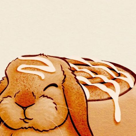 Cinnamon Bunny, Bunny Bread, Cinnamon Buns, Kawaii Art, Cinnamon, Canning, Instagram, Art, Kawaii