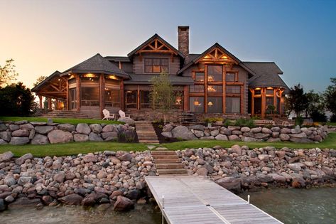 Bohemian Log - Nor-Son Residential Construction : Nor-Son Residential Construction Cabin Mansion, Bedroom Rustic, Lake Of The Ozarks, Rustic Retreat, The Ozarks, Log Cabin Homes, Marmaris, Rustic Bedroom, Dream House Exterior