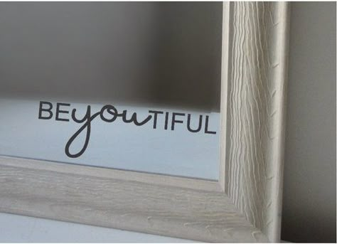 Mirror Writing, Mirror Quotes, Mirror Vinyl, Mirror Decals, Girls Bathroom, Self Image, Cameo Projects, Big Girl Rooms, Class Ideas