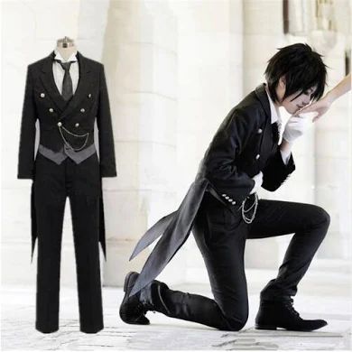 Butler Costume, Sebastian Michaelis Cosplay, Butler Outfit, Slytherin Fashion, Black Butler Cosplay, Black Butler Sebastian, Outfit Halloween, Classic Outfit, Sebastian Michaelis