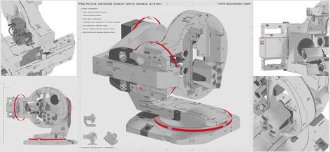 ArtStation - Gimbal Defense System - lineart render, Vitaly Bulgarov Vitaly Bulgarov, Hard Surface Modeling, Environment Props, Technology Art, Tech Art, Entertainment Design, Design Fields, Engineering Technology, Tank Design