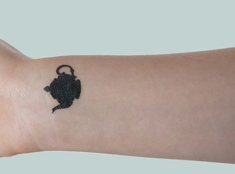 Tea Tattoos, Teapot Tattoo, Black Teapot, Tea Tattoo, Tattoo On Wrist, Style Staples, More Tattoo, Midlife Crisis, Cute Tiny Tattoos