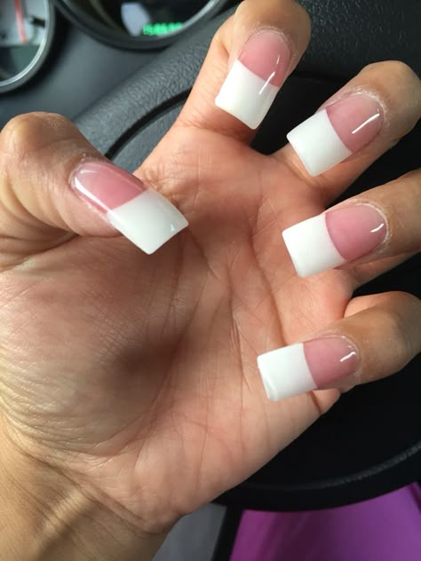 Long white tip nails #acrylic #plainwhite #nails French Tips Nails Square, White Tip Acrylic Nails Square, White French Tips Medium Length, Pink And White French Tip Nails Square Medium, French Nails Thick White, White French Tip White Base, French Tip Acrylic Nails Square Thick White, French Manicure Long Nails, French Nails Design