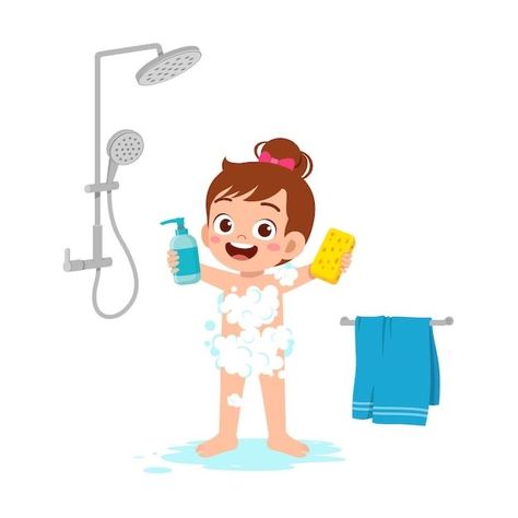 Vector Cartoon Characters, Kids Play Toys, Free Preschool Worksheets, Flashcards For Kids, Kids Cleaning, Free Preschool, Kids Learning Activities, Vector Cartoon, Shower Routine