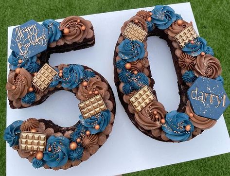 Number 50 Cake For Men, 60 Number Cake For Men, Mens Number Cake, Cake Numbers Ideas For Men, 50th Birthday Cupcakes For Men, Number Birthday Cakes For Men, 50 Number Cake For Men, Number Cakes For Men, Blue Number Cake For Men