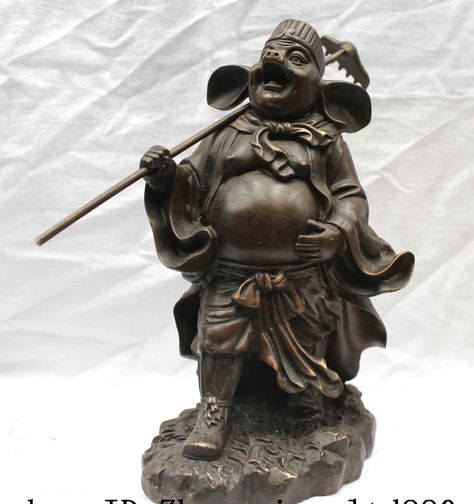 10" Chinese Famous Journey to the West Bronze Lucky Pig King-Zhu Bajie ... Zhu Bajie, Pig King, Journey To The West, Monkey King, Cheap Jewelry, Samurai Gear, Greek Statue, Statue, Sculpture