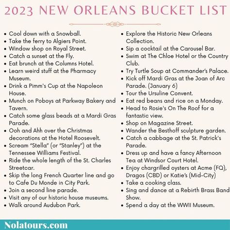 Free Things To Do In New Orleans, What To Do In New Orleans, New Orleans Packing List, New Orleans In November, New Orleans Things To Do In, New Orleans Trip, Packing List Spring, New Orleans Itinerary, Nola Trip