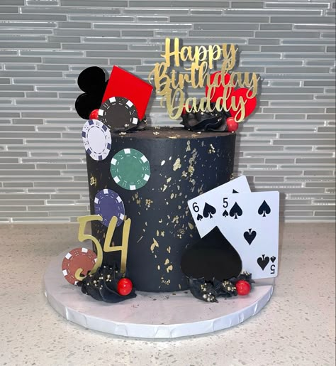 Poker Birthday Party, Casino Theme Birthday Cake, 50th Birthday Party Ideas For Men Casino, Gambling Theme Party Ideas, Poker Party Ideas Food, Poker Birthday Party Ideas, Poker Themed Birthday Party, Casino Birthday Cake, Casino Theme Cake