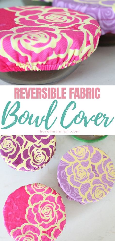 Create personalized fabric bowl covers and tote your side dishes to potlucks and barbecues in style! Make your own customized bowl cover with this easy and quick reusable bowl covers tutorial! via @petroneagu Fabric Bowl Covers, Sewing Classes For Beginners, Scrap Projects, Fabric Bowl, Bowl Covers, Tutorial Sewing, Baby News, Bowl Cover, Sewing Things