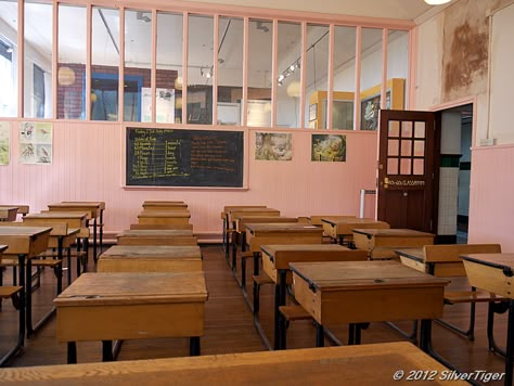 The 50s and 60s classroom 1960s Classroom, 60s Classroom, School Lunchroom, Scotland Street, Moral Orel, Halcyon Days, Lunch Room, Weather Forecast, Summer Camp