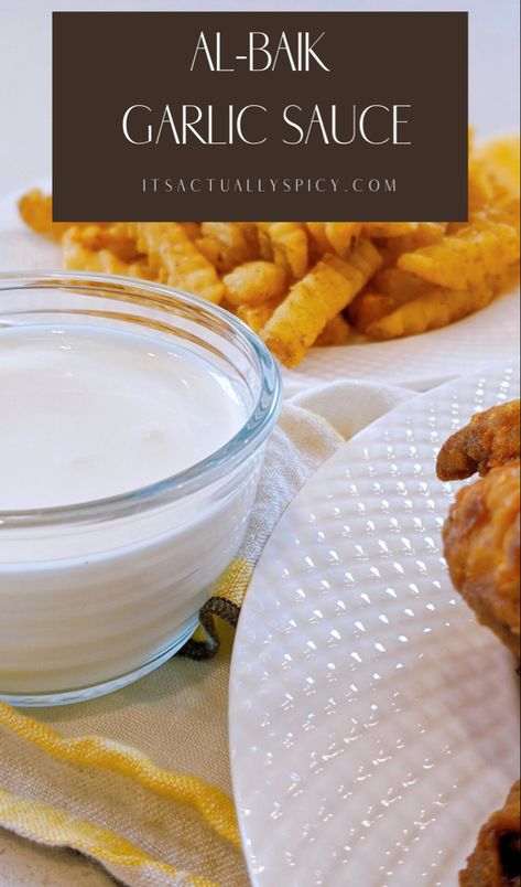 Al-Baik garlic sauce Naf Naf Garlic Sauce Recipe, Al Baik Chicken, Al Baik, Egyptian Recipes, Garlic Sauce Recipe, Egyptian Food, Lemon Salt, Hand Blender, Big Sis