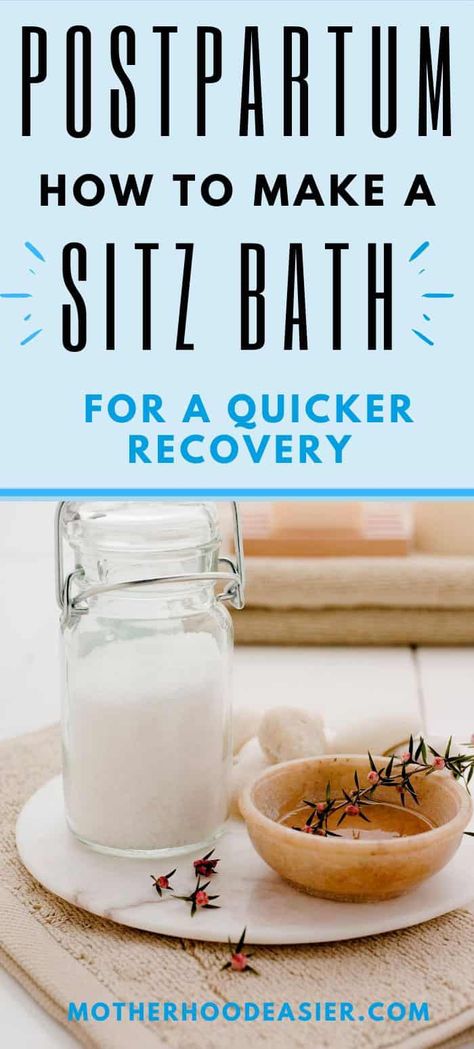 How and why EVERY NEW MOM needs to take a postpartum sitz bath--take it from this mom of four who delivered all four naturally. Believe me, this will help "down there!" The DIY recipes, essential oils, and recipes you need to speed up healing! Homemade Sitz Bath How To Make, Diy Perineal Spray, Homemade Sitz Bath, Essential Oils For Postpartum, Postpartum Sitz Bath Recipe, Postpartum Bath Soak, Diy Sitz Bath, Sitz Bath Recipe, Postpartum Nourishment