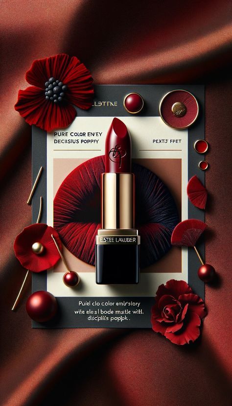 Lipstick Advertisement, Lipstick Ad, Lancome Lipstick, Estee Lauder Lipstick, Estee Lauder Pure Color Envy, Cosmetic Creative, Luxury Lipstick, Bold Lip Color, Bold Lip