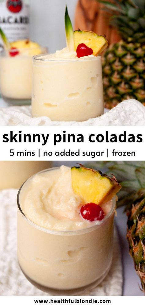 Bacardi Pina Colada Recipe, Healthy Pina Colada Recipe, Healthy Pina Colada, Blondie Recipes, Coconut Milk Drink, Pina Colada Drinks, Frozen Pina Colada, Pina Colada Smoothie, Pina Colada Recipe