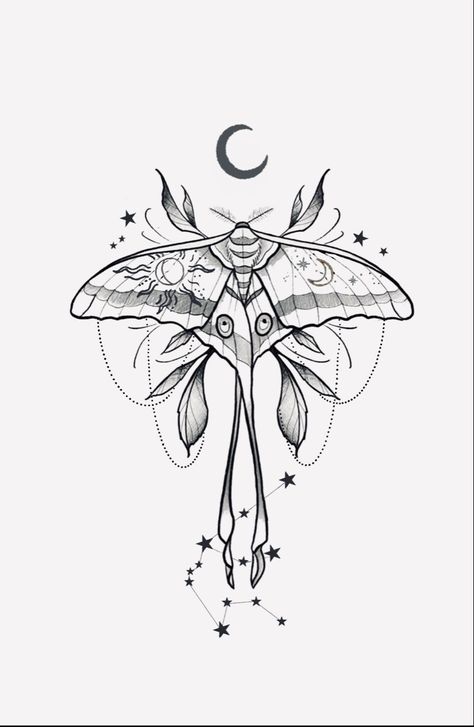 Cat And Moth Tattoo, Moth Arm Tattoos For Women, Moth With Crystals Tattoo, Lunar Moth And Moon Tattoo, Moth Spine Tattoos For Women, Chinese Luna Moth Tattoo, Moth Back Tattoo Women, Moth Neck Tattoos Women, Luna Moth Chest Tattoo Female