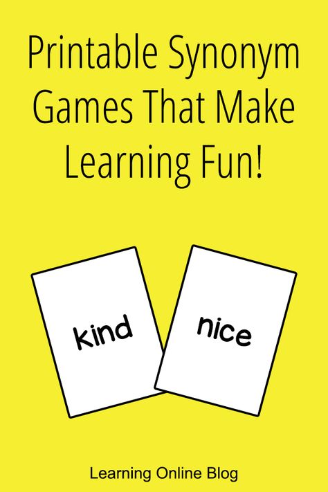 Synonym Games, Language Games For Kids, Relay Games For Kids, Synonym Activities, Preschool Freebies, Homeschool Writing Prompts, Journal Prompts For Kids, Speech Therapy Games, Auditory Processing