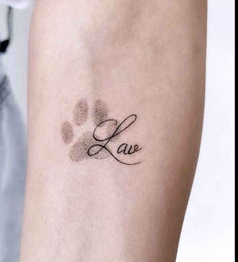 Small Dog Tattoos Chihuahua, Tattoo Paws Dog, Lab Tatoos, Tattoo Ideas Female Dog, Cockapoo Tattoo, Rip Dog Tattoos, Animal Lover Tattoo, Golden Retriever Tattoo, Nose Tattoo