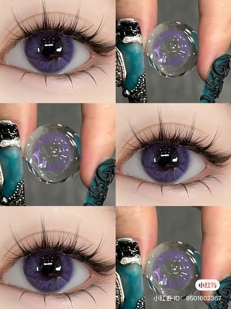 Purple Eye Lenses, Purple Eyes Contacts, Purple Eye Contacts, Purple Contact Lenses, Eye Lens Colour, Eye Color Chart, Purple Contacts, Purple Lenses, Colored Eye Contacts