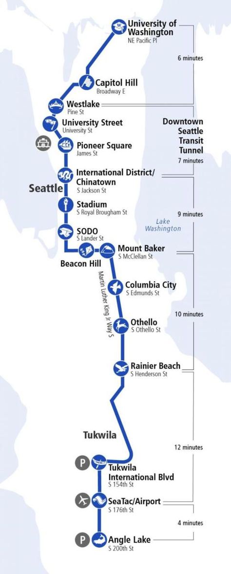 Link Light Rail - Seattle Southside Regional Tourism Authority Puget Sound Washington, Alaska Travel Cruise, Canada Cruise, Light Rail Station, Seattle Vacation, Station Map, Train Map, System Map, Columbia City