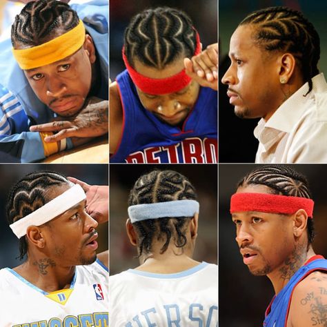 NBA's Greatest Cornrows and Dreadlocks | Sports Illustrated Nba Cornrows, Allen Iverson Braids, Iverson Braids, Cornrow Designs, Dread Hairstyles For Men, Boy Braids Hairstyles, Braids Men, Cornrow Hairstyles For Men, Braids Pictures