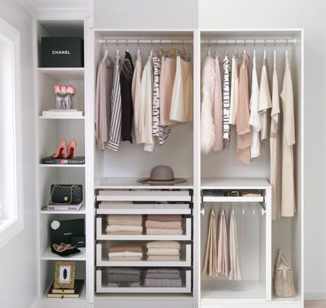 Home Depot Walk In Closet, Open Wardrobe Design, Ikea Pax Wardrobe Ideas, Ikea Pax Closet, Wardrobe Interior, Drawers And Shelves, Walking Closet, Dream Closet Design, Closet Design Layout