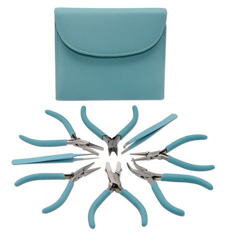 Buy the The Beadsmith® Fashion Color Plier Set & Clutch at Michaels. com. This set of 8 slimline color-coordinated tools is perfect for beginner and professional beaders. Create necklaces, bracelets, earrings and more! This set of 8 slimline color-coordinated tools is perfect for beginner and professional beaders. Create necklaces, bracelets, earrings and more! Details: Available in multiple colors Includes 8 pieces and matching clutch Contents: Chain nose pliers Bent chain nose pliers Flat nose Round Nose, Chain Nose Pliers, Flat Nose, Jewelry Pliers, Creative Arts And Crafts, Beading Tools, Jewelry Making Tools, Fashion Color, Blue Jewelry