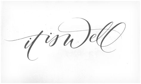 It Is Well.  by Andy Luce (Lettering that looks this delicate is not easy...) Tattoo Fonts Cursive, Soul Tattoo, Bd Art, Handwritten Text, It Is Well With My Soul, In Cursive, Calligraphy Letters, Trendy Tattoos, Foot Tattoos