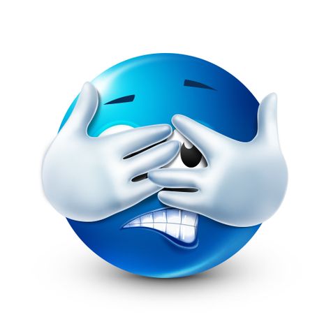 Blue Emoji, Blue Ball, Smiley Face, Smiley, Blue, White