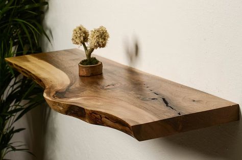 Boho Home Rustic Live Edge Floating Shelf Walnut Wood Scandi Shelving Unit Custom Size Live Edge Wood Rustic Shelf With Hidden Bracket - Etsy Walnut Fireplace, Live Edge Shelf, Fireplace Shelf, Walnut Floating Shelves, Floating Fireplace, Live Edge Shelves, Wood Mantel, Rustic Mantel, Shelf Floating