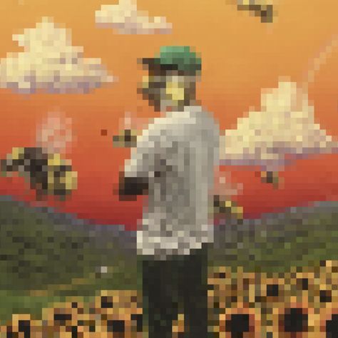 Pixel Art Tyler The Creator, Tyler The Creator Pixel Art, Flower Boy (album), Software Art, Music Album Design, Rap Music Quotes, Flower Boy, Music Album Art, Art Album