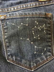 Clothes Embroidery Diy, Star Constellation, Star Constellations, Pola Sulam, Embroidery On Clothes, Cute Embroidery, 자수 디자인, Jeans Diy, Embroidered Clothes